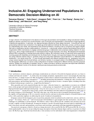 Inclusive.AI：让服务不足的人群参与人工智能的民主决策